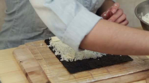 Nori de rolo de sushi — Vídeo de Stock