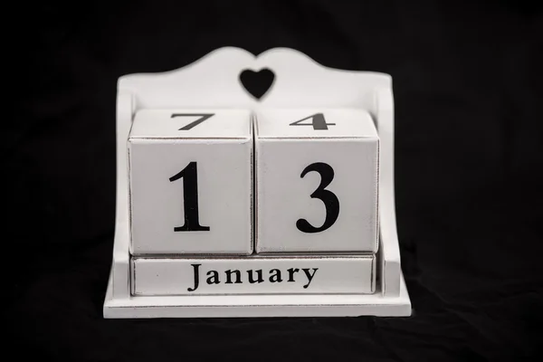 Ημερολόγιο κύβους Ιανουαρίου, δέκατη τρίτη, 13, 13. — Φωτογραφία Αρχείου