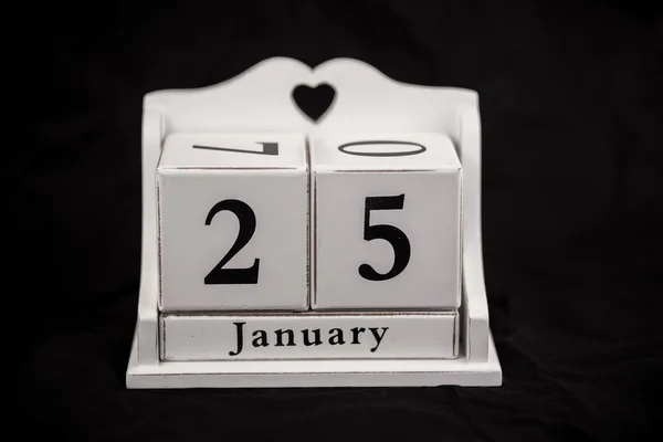 Calendario cubos enero, vigésimo quinto, 25, 25 — Foto de Stock
