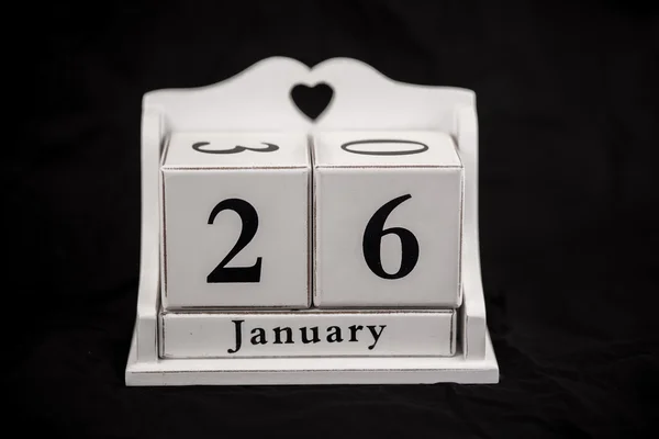 Calendario cubos enero, vigésimo sexto, 26, 26 — Foto de Stock