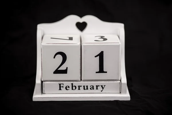 Calendario cubos febrero, vigésimo primero, 21, 21 — Foto de Stock