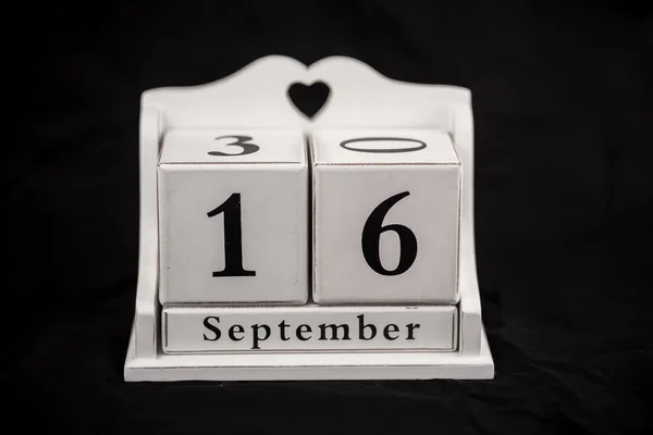 Kalenderwürfel 16., 16., 16. September — Stockfoto