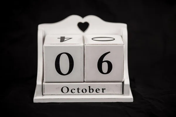Календарь кубов 6, 6, 6 октября — стоковое фото