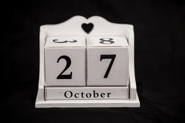 Calendário cubos Outubro, vinte e sete, 27, 27 — Fotografia de Stock