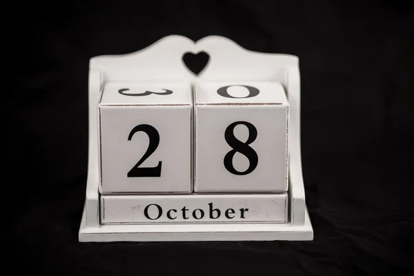 Calendário cubos Outubro, vinte e oito, 28, 28 — Fotografia de Stock