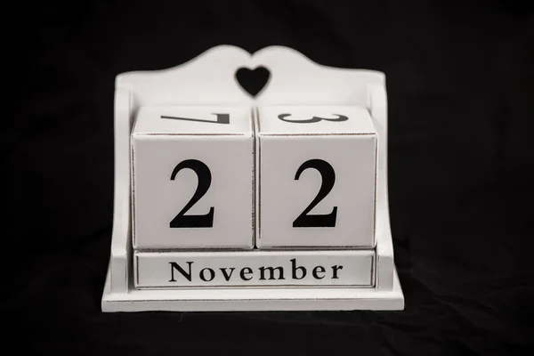 Calendário cubos novembro, vinte e dois, 22, 22 — Fotografia de Stock