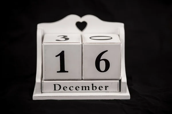 Calendario cubos diciembre, decimosexto, 16, 16 — Foto de Stock