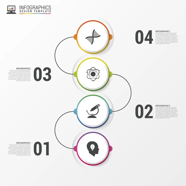 Modello di infografica della linea temporale. Design moderno colorato. Vettore — Vettoriale Stock