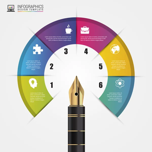 Eğitim kalem. Infographics tasarım şablonu. Vektör — Stok Vektör