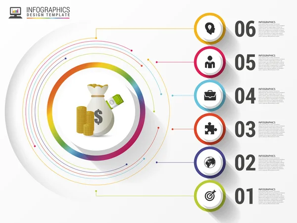 Nowoczesnego biznesu infografiki koło. Wektor — Wektor stockowy