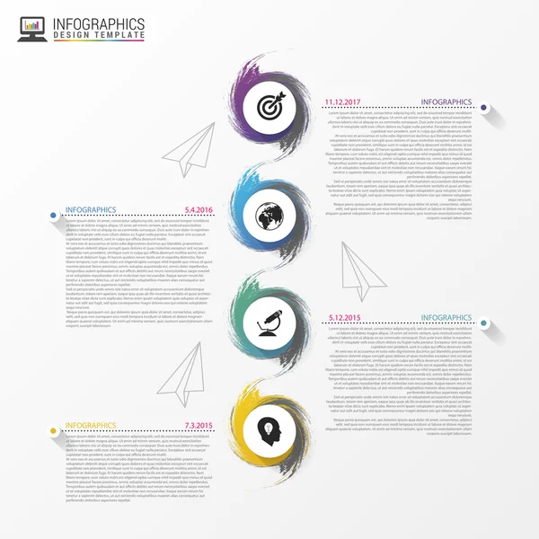 Business sjabloon voor de infographic van de tijdlijn. Vector — Stockvector