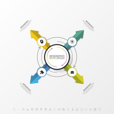 Bisiklete binme Infographic için şablon. İş kavramı. Vektör