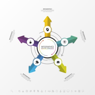 Bisiklete binme Infographic için şablon. İş kavramı. Vektör