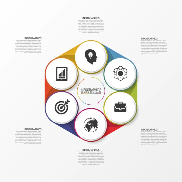 Banner de opciones de infografía moderna con círculo. Vector — Vector de stock