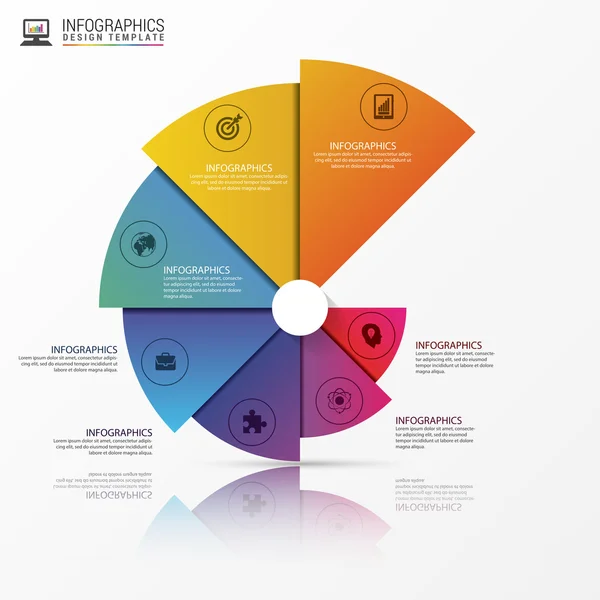 Banner de opções de infográficos modernos. Gráfico de tortas em espiral. Vetor —  Vetores de Stock