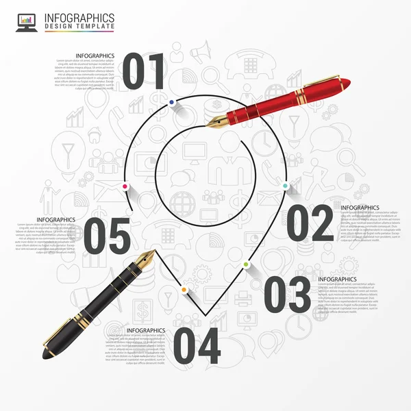 Infographic rapor şablonu konum göstergesiyle birlikte. Vektör — Stok Vektör