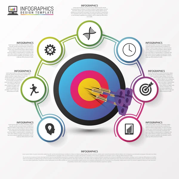 Zakelijke doel marketingconcept. infographics sjabloon. vector — Stockvector