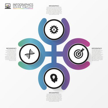 Renkli soyut Infographic şablonu. Vektör
