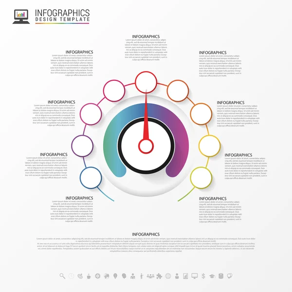 Infographic입니다. 비즈니스 개념입니다. 아이콘으로 화려한 원입니다. 벡터 — 스톡 벡터