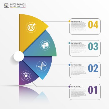 Infographic rapor şablonu hatları ile. Vektör