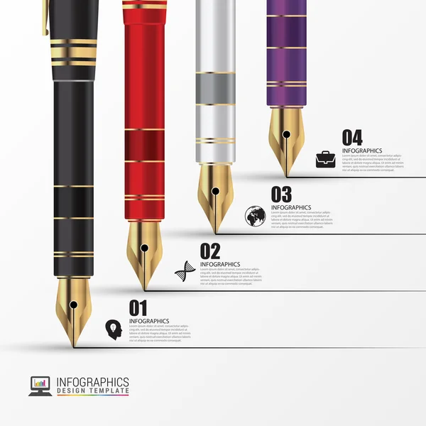 Kreative Infografik-Vorlage mit Stift. Vektor — Stockvektor