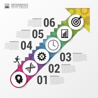 Modern infographics seçenekleri afiş. Başarı için merdiven