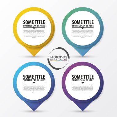 Infographic tasarım şablonu. İşaretçiler. Vektör