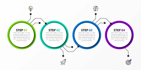 Plantilla Diseño Infográfico Concepto Creativo Con Pasos Puede Utilizar Para — Vector de stock