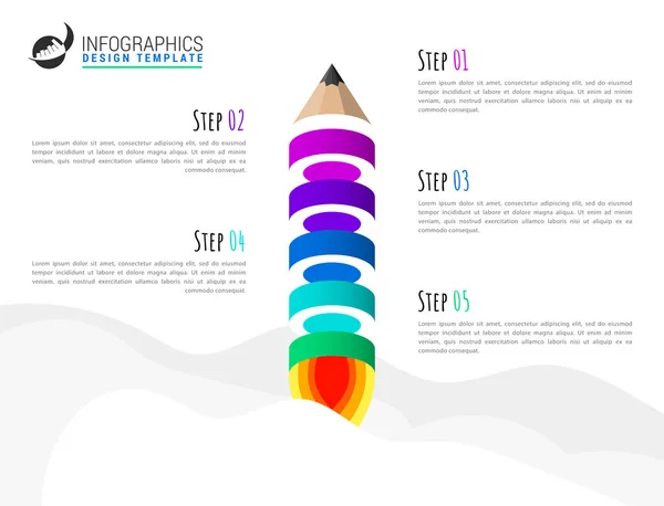 Modèle Conception Infographie Concept Créatif Étapes Peut Être Utilisé Pour — Image vectorielle