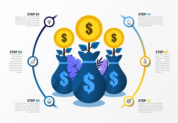 Infographic Design Template Business Concept Steps Can Used Workflow Layout — Stock Vector