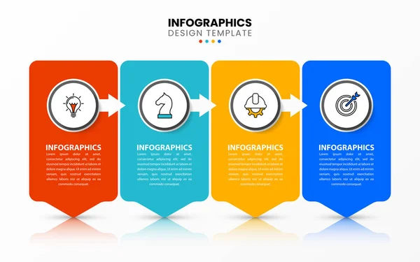 Modello Progettazione Infografica Concetto Creativo Con Passaggi Può Essere Utilizzato — Vettoriale Stock