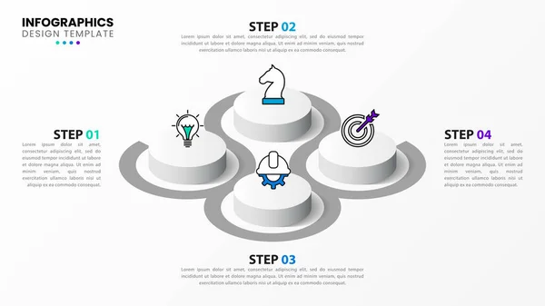 Plantilla Diseño Infográfico Concepto Creativo Con Pasos Puede Utilizar Para — Vector de stock