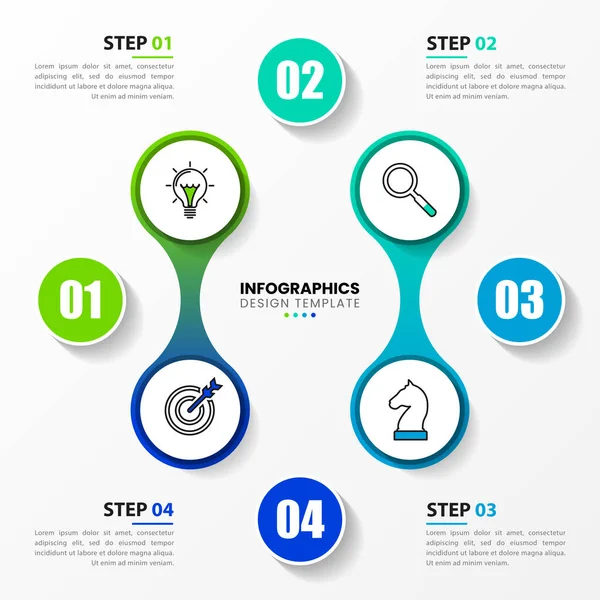 Modelo Design Infográfico Conceito Criativo Com Passos Pode Ser Usado — Vetor de Stock