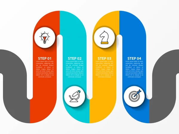 Infografisch Ontwerp Template Tijdlijn Concept Met Stappen Kan Gebruikt Worden — Stockvector