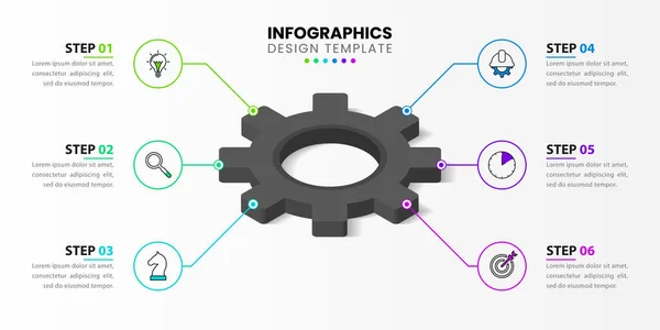 Modelo Design Infográfico Conceito Criativo Com Passos Pode Ser Usado — Vetor de Stock