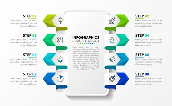 Infographic Design Template Creative Concept Steps Can Used Workflow Layout — Stock Vector