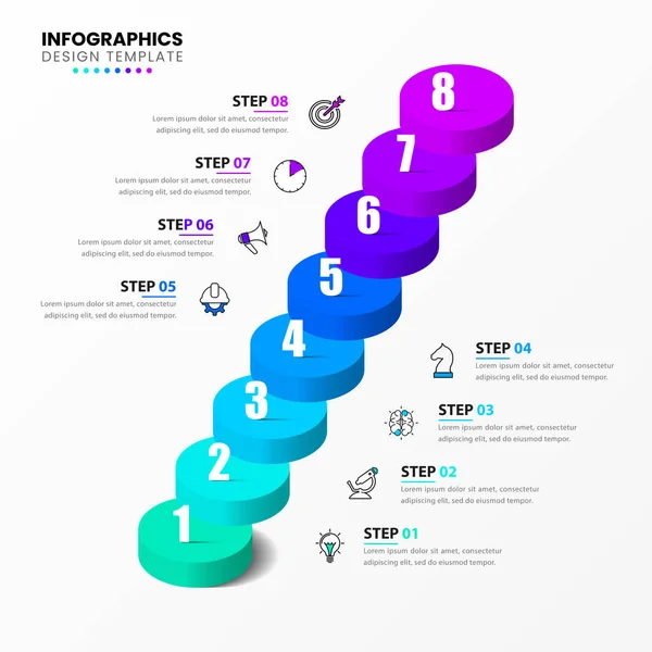 Infographic Design Template Creative Concept Steps Can Used Workflow Layout — Stock Vector