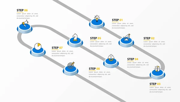 Infograficzny Szablon Projektu Koncepcja Czasu Etapów Może Być Stosowany Układu — Wektor stockowy