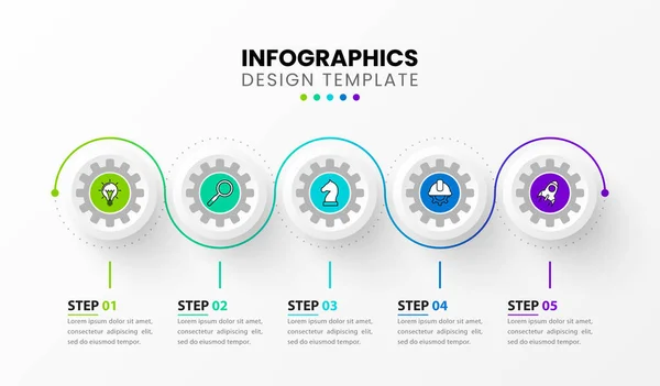 Infographic Design Template Creative Concept Steps Can Used Workflow Layout — Stock Vector