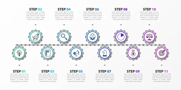 Infograficzny Szablon Projektu Kreatywna Koncepcja Krokami Może Być Stosowany Układu — Wektor stockowy