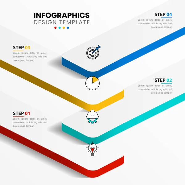 Modèle Conception Infographie Concept Créatif Étapes Peut Être Utilisé Pour — Image vectorielle