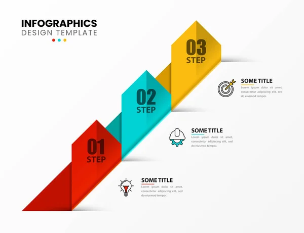 Modelo Design Infográfico Conceito Criativo Com Passos Pode Ser Usado — Vetor de Stock