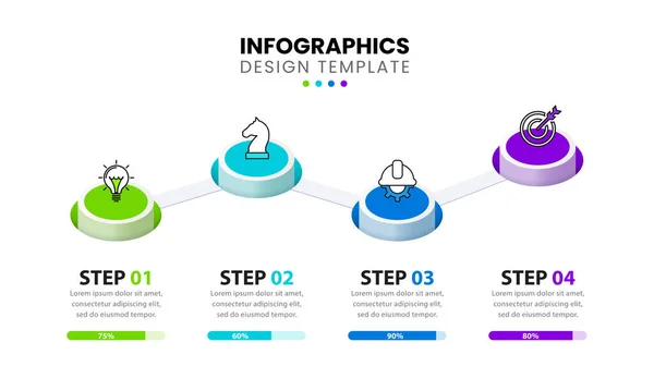 Infographic Design Template Timeline Concept Steps Can Used Workflow Layout — Stock Vector