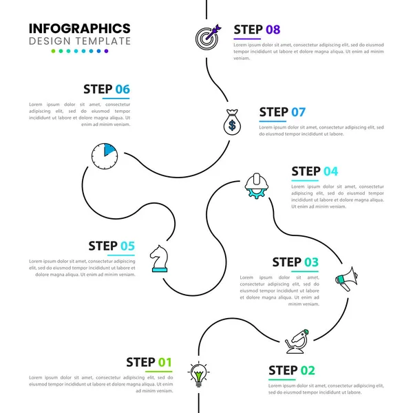 Modelo Design Infográfico Conceito Linha Tempo Com Passos Pode Ser — Vetor de Stock