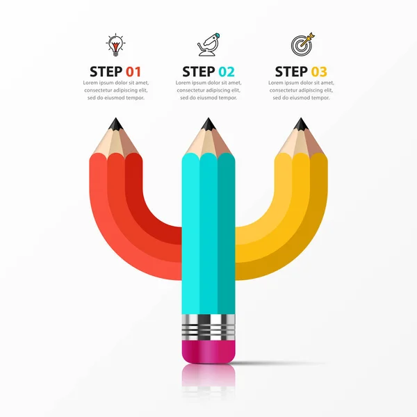 Infographic Design Template Education Concept Steps Can Used Workflow Layout — Vetor de Stock