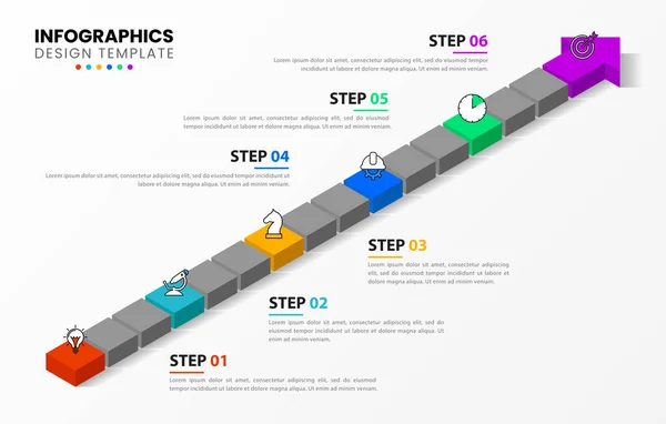 Infografisch Ontwerp Template Tijdlijn Concept Met Stappen Kan Gebruikt Worden — Stockvector