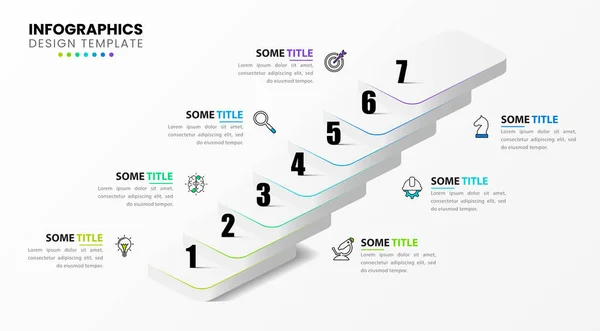 Modelo Design Infográfico Conceito Negócio Com Passos Pode Ser Usado — Vetor de Stock