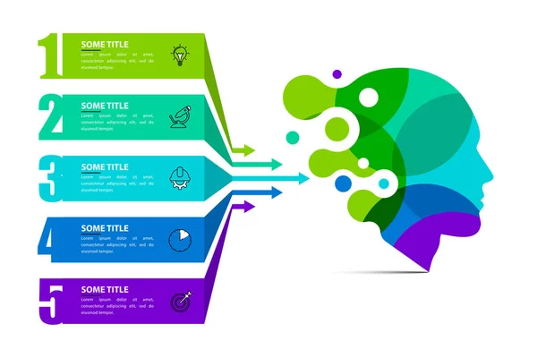 Modello Progettazione Infografica Concetto Creativo Con Passaggi Può Essere Utilizzato — Vettoriale Stock