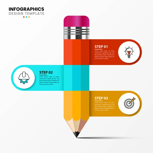 Infografikai Tervezési Sablon Kreatív Koncepció Lépésben Használható Munkafolyamat Elrendezés Diagram — Stock Vector