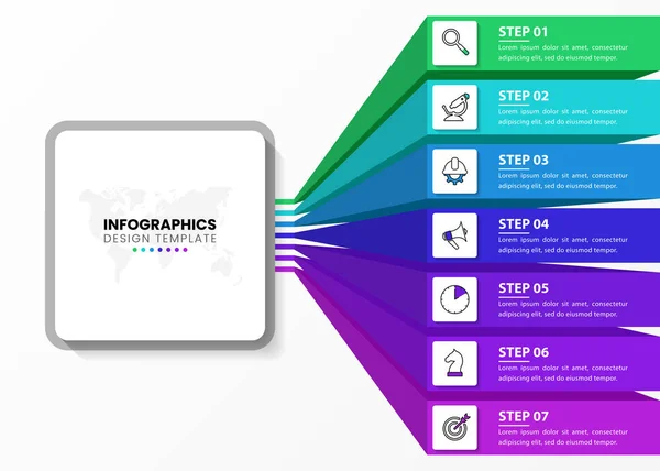 Modelo Design Infográfico Conceito Criativo Com Passos Pode Ser Usado — Vetor de Stock